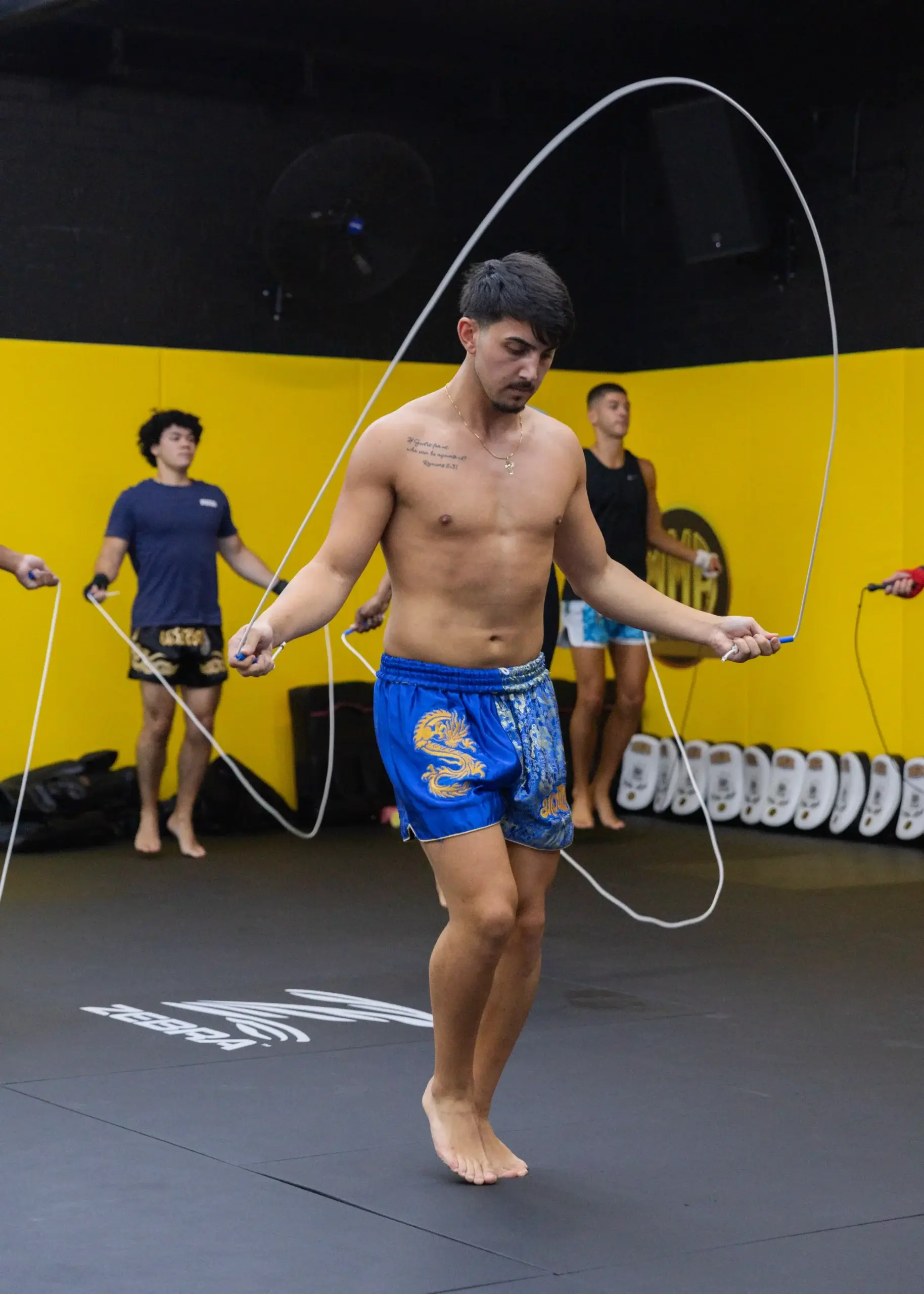 Pad round during a Muay Thai session