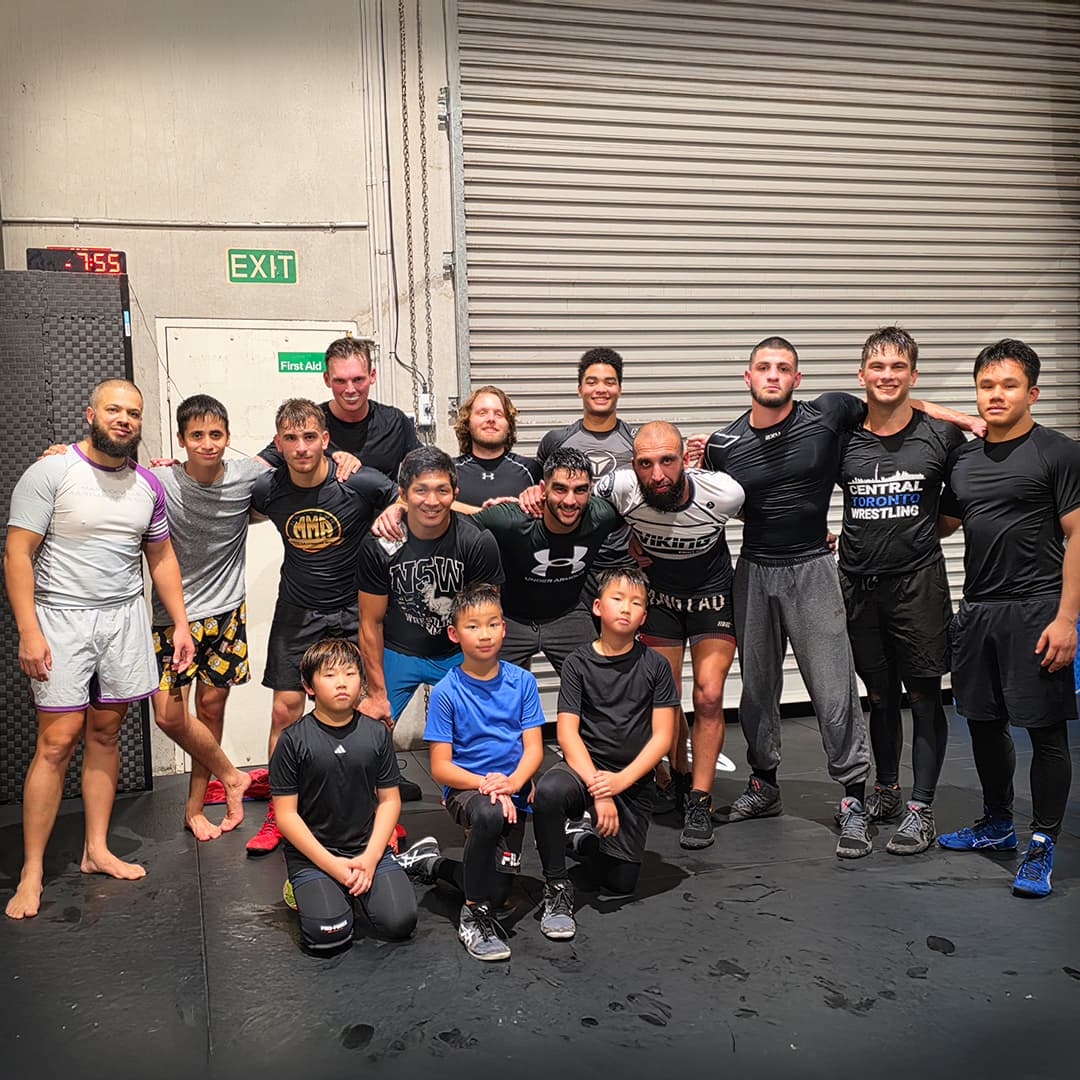 Olympic wrestling training session at Marrickville Martial Arts Club with world champion instructor Tsuchika Shimoyamada teaching wrestling techniques